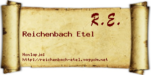 Reichenbach Etel névjegykártya